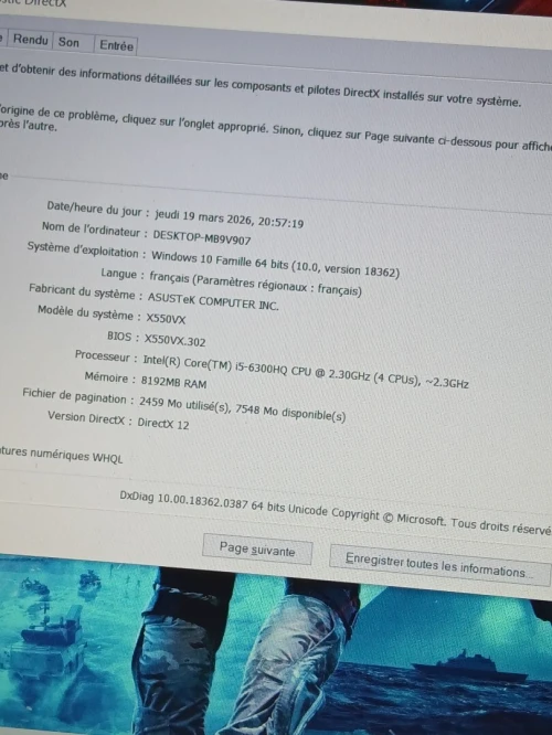 ASUS X550VX I5 6300HQ NVIDIA GTX 950 RAM 8GB SSD 256GB