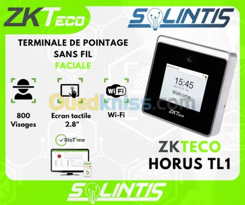 Pointeuse Biométrique (Facial, WiFi) ZKteco Horus TL1