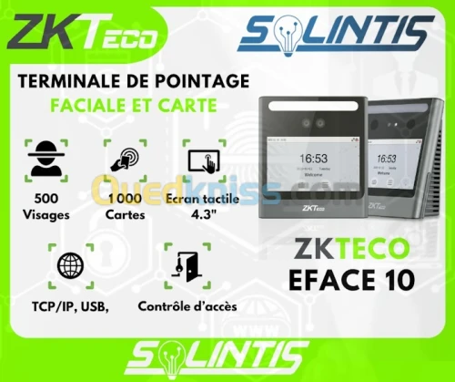 Pointeuse à reconnaissance Faciale ZKteco EFace 10
