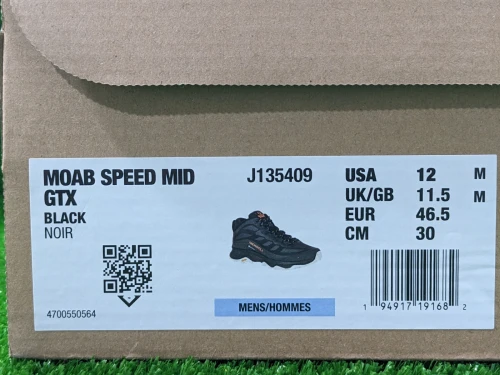 MERRELL Homme Moab Speed Mid GORE-TEX - Original اصلية - Pointure 46,5 M / 30 Centimètre