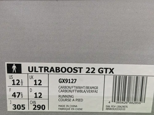 Adidas ULTRABOOST 22 GORE-TEX - Ref GX9127 - Original اصلية - Pointure 47 1/3 / 30.5 CM