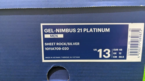 Asics GEL-NIMBUS 21 PLATINUM - 1011A709-020 - Original اصلية - Pointure 48 / 30.5 CM