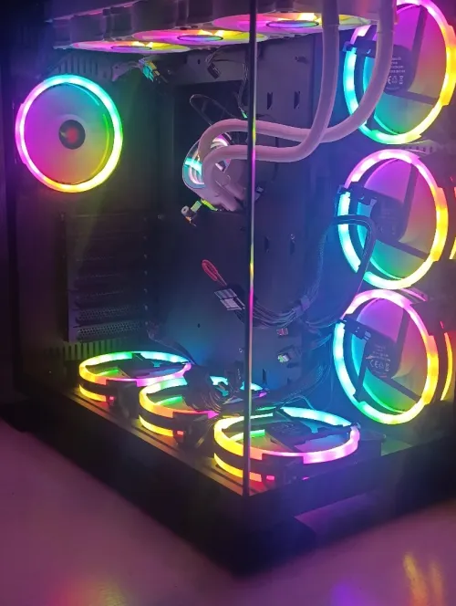 PACK PC GAMER BOITE AURES POWER SUPLY 850 WAT ROG STRIX WATER COLING RAIDMAX RGB ORAN