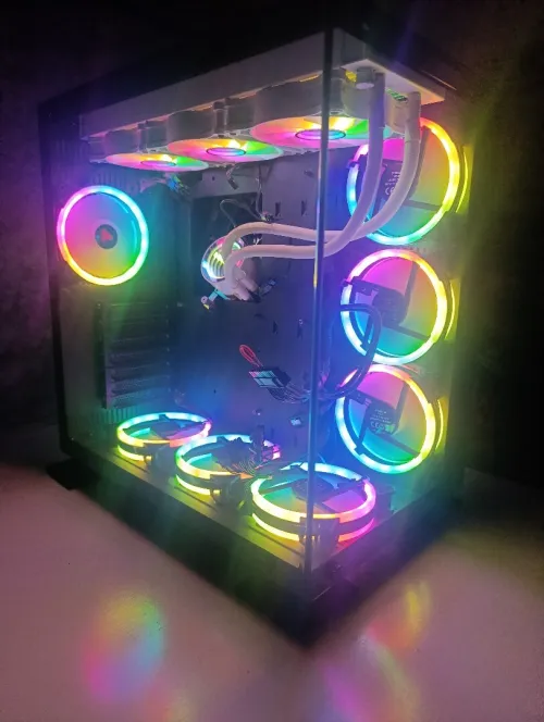 PACK PC GAMER BOITE AURES +POWER  ROG STRIX 850 WAT + WATER COLING RAIDMAX 3 VONTILO RGB