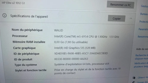 Pc tablette clavier détachable HP élite x2 