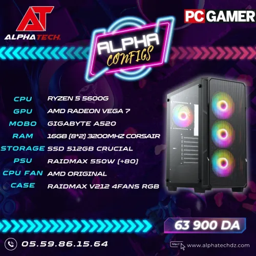 CONFIGUE RYZEN 5 5600G 16GB RAM 500GB SSD