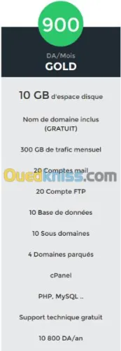 Hébergement de sites web 10 Giga