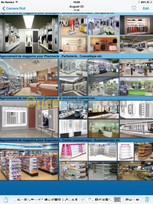 Mobilier pour centre commerciaux 