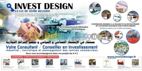 bureau de conseil et d'étude en investissement industriel et touristique