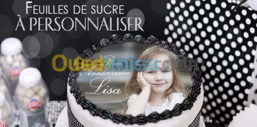 Feuille sucre personnalisée