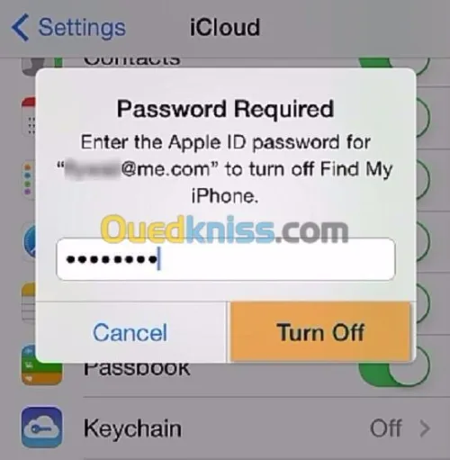 deblocage icloud menu