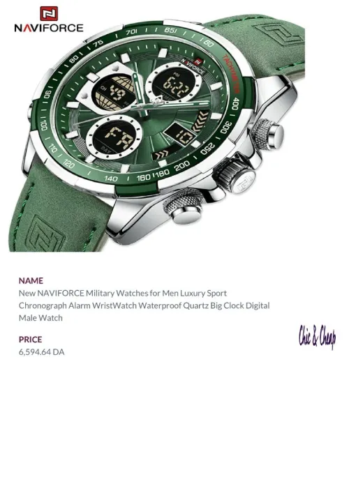 NAVIFORCE hommes mode montres décontractées hommes horloge à Quartz homme bracelet en cuir armée