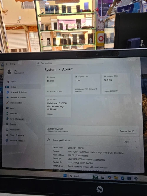 Hp pavillon 15 ryzen 7. 16ram.1tb