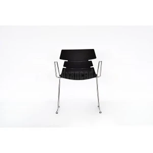les Chaise Visiteur LUX Rembourrée Chaise Opérateur MODUS En Simili Cuir Noir Avec Accoudoir