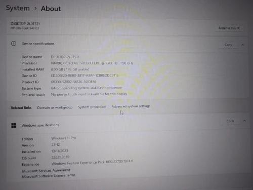 HP eletbook G5 840 i5 8gener