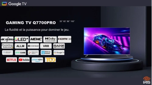 TV IRIS 65" Gaming TV 144 HRZ QLED PRO Q7700 GOOGLE TV SMART ANDROID  65 POUCES