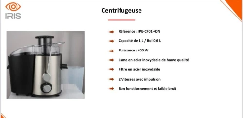 CENTRIFUGEUSE IRIS 400W 1 L