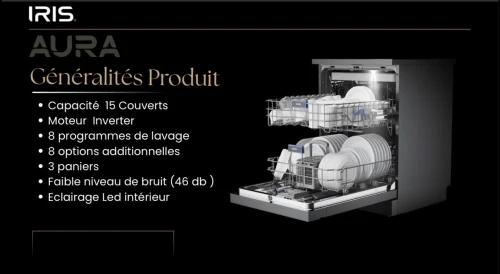 IRIS LAVE VAISSELLE AURA 15 COUVERTS MOTEUR INVERTER