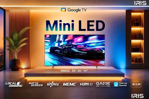 TV IRIS 65" MINILED M8020 GOOGLE TV 4k 120 HZ UHD ANDROID 14 65 POUCES