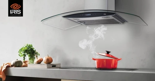 HOTTE IRIS 90 CM CASQUETTE EN VERRE
