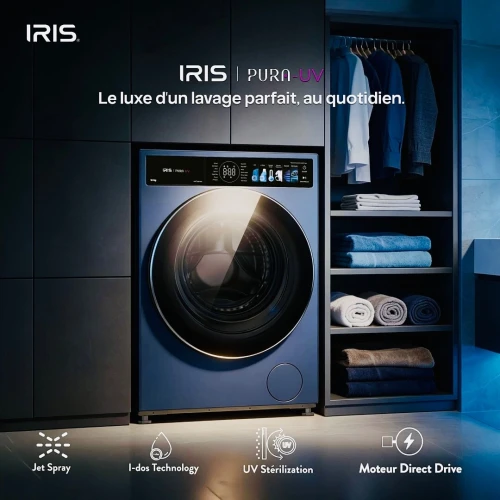 MACHINE À LAVER IRIS PURA UV 12 KG SECHANTE