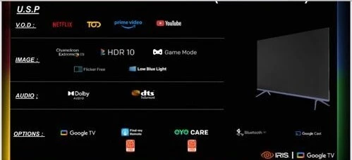 TV IRIS 40" G4030 GOOGLE TV SMART ANDROID  40 POUCES