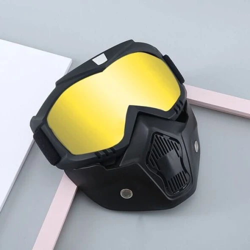 قناع الدرجة النارية Casque Moto avec Lunettes Amovibles Coloré Anti-Bouée