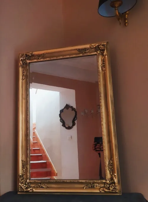 Miroir biseauté doré 