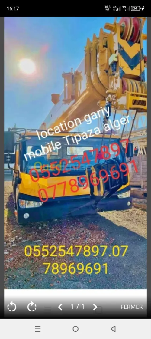 location grue mobile 25tn 70tn 40tn 