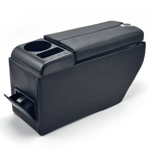 Organisateur de Console Centrale Voiture avec Accoudoir et Porte Gobelet USB