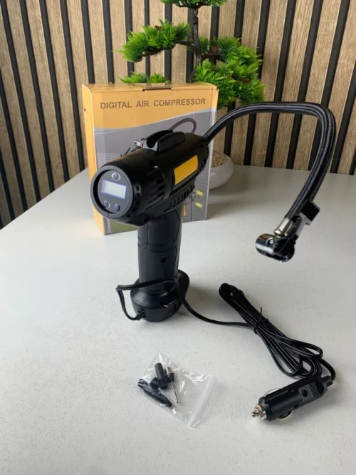 Compresseur Voiture 12V 120W Pistolet Gonfleur LED   جهاز نفخ عجلات محمول