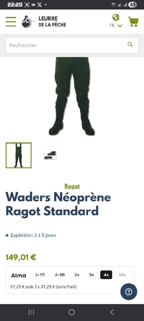 Waders Néoprène Bottés ( marque RAGOT )