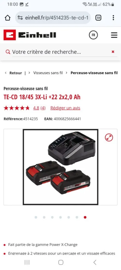 Visseuse perceuse einhell