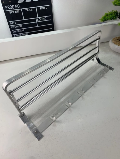 Porte-serviettes mural pliable en acier inoxydable avec crochets  علاقة مناشف قابلة للطي