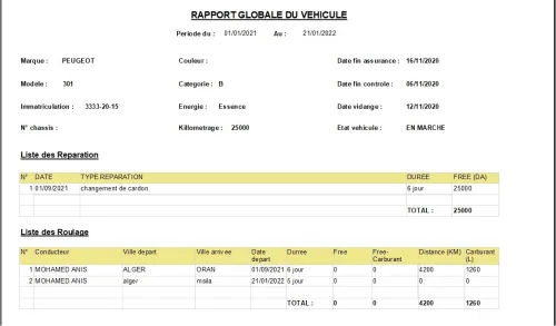 Logiciel Gestion Parc Automobile