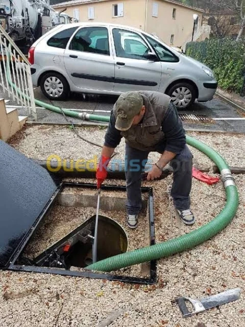 Camion nettoyage Débouchage canalisation curage vidange fosse septique