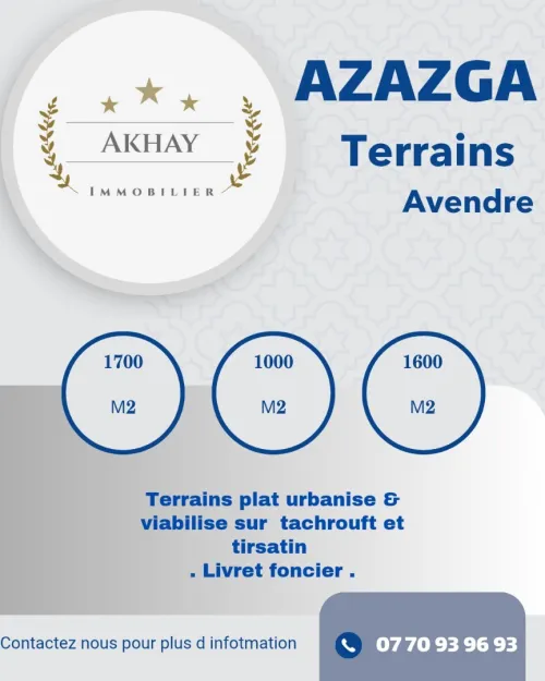 Vente Terrain Tizi Ouzou Tizi ouzou