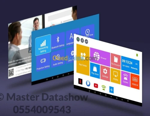 Data show projecteur 4K WIFI Bluetooth Datashow Android 9