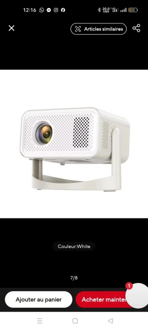 Mini Datashow projecteur 4K 650 ANSI Android 11  WiFi 6 bleutooth Autofocus ضمان 06 أشهر