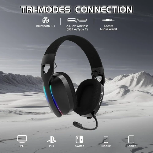 CASQUE ATTACK SHARK L90 3 MODE (USB / USB-C 7.1 + JACK 3.5 + BLUETOOTH ) GAMING ATTACK SHARK L90