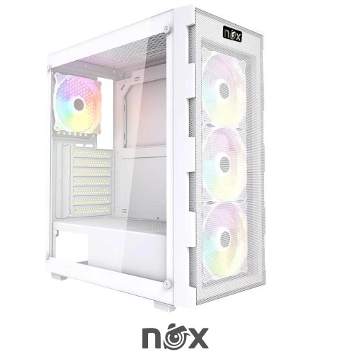 BOITIER NOX QUANTUM WHITE GAMING + 4 FAN RGB NOX QUANTUM WH