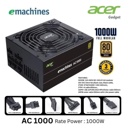 ALIMENTATION ACER EMACHINES AC1000 BLACK FULL MODULAIR