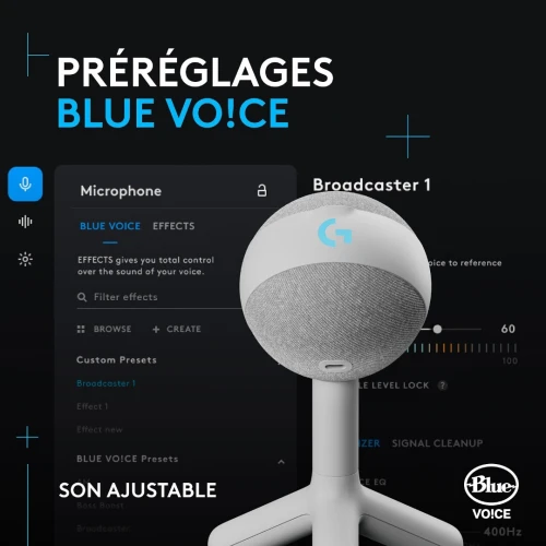 MICROPHONE - CARDIOÏDE LOGITECH G YETI ORB (BLANC) RGB
