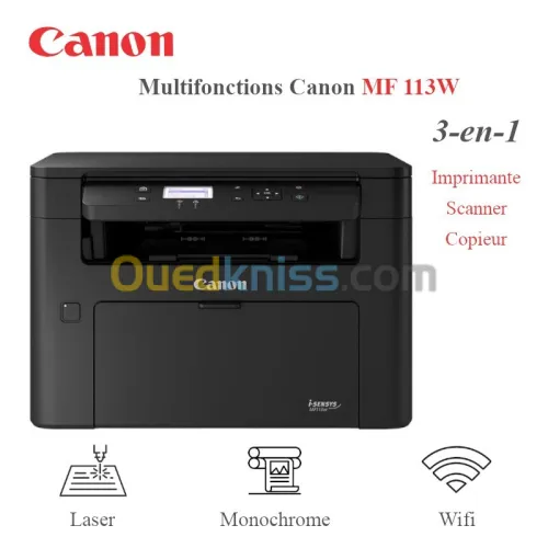 MULTIFONCTIONS CANON MF113W LASER MONOCHROME 3-EN-1