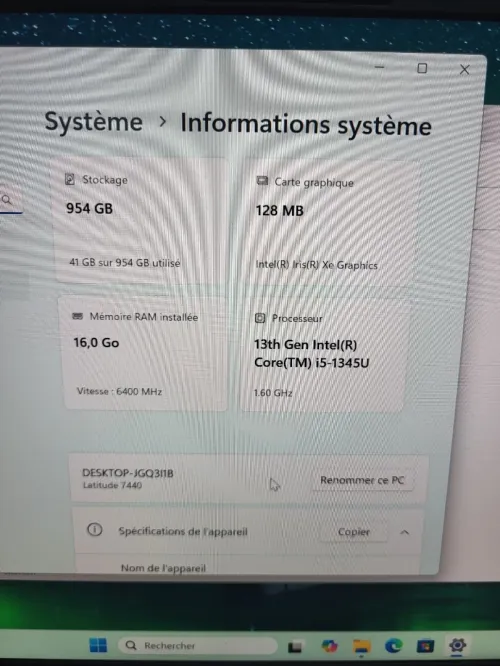DELL LATITUDE 7440 ULTRA LEGER | INTEL Evo vPRO CORE i5 1345U | 1TB NVME SSD | 16GB RAM