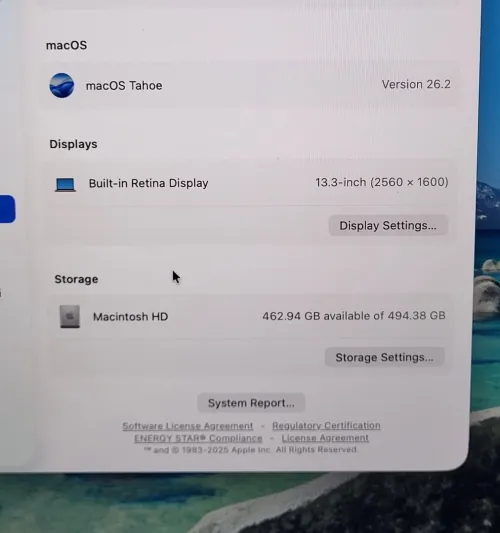 MacBook Air M1 2020 ROSE GOLD - CPU M1 8C - 8GB RAM - 512GB SSD - COMPTAGE DE CYCLES 114