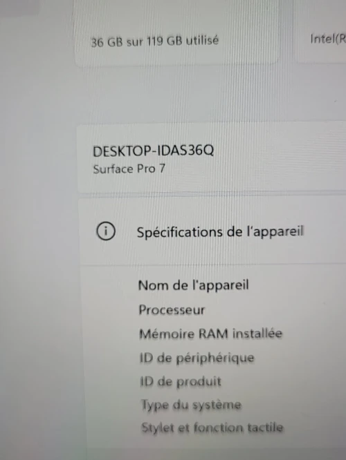 Microsoft Surface Pro 7 INTEL CORE i5 1035G4 - 8GB RAM - 128 NVMe SSD