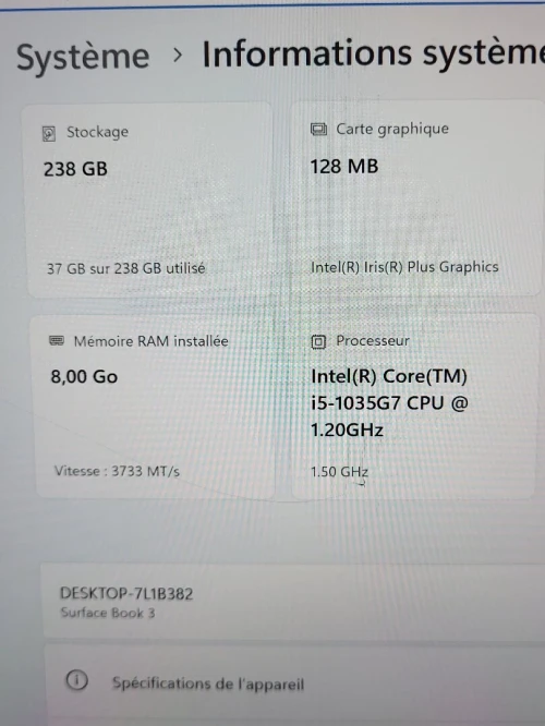 MICROSOFT SURFACE BOOK 3 13.5 3K TACTILE | CORE i5-1035G7 | 8GB RAM | 256GB SSD | INTEL IRIS Plus
