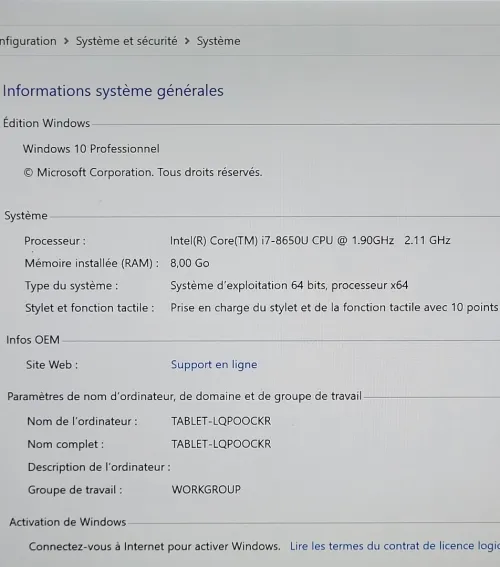 Surface Pro 6 | CORE i7 8650U | 8GB RAM | 256GB SSD | INTEL UHD GRAPHICS