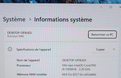 DELL PRECISION 7680 | CORE i9-13950HX | NVIDIA RTX 3500 ADA GENERATION 12GB GDDR6 | 64GB RAM | 1TB NVMe SSD | 2025